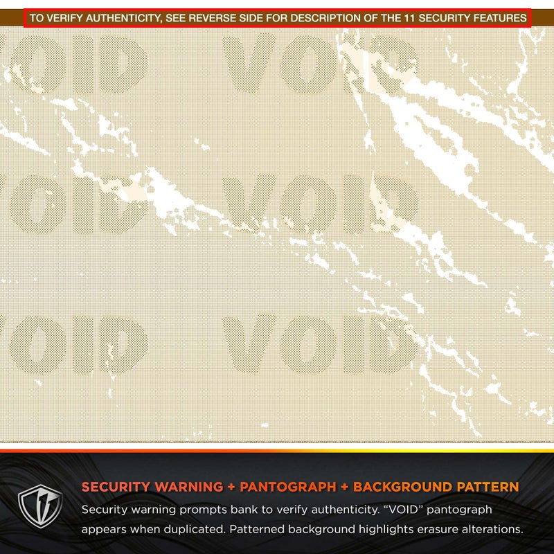 DocuGard Standard Gold Marble Middle High Security Check Paper - Laser/Inkjet Printer Compatible - 11 Security Features - 500 Blank Business Checks (04513) - Image 4